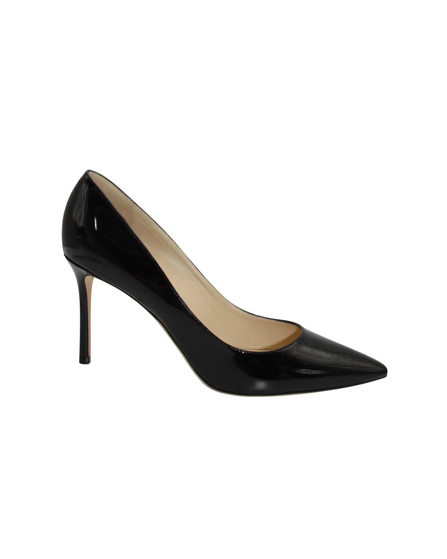 Jimmy Choo Romy 85 Pumps mit Spitze aus schwarzem Lackleder