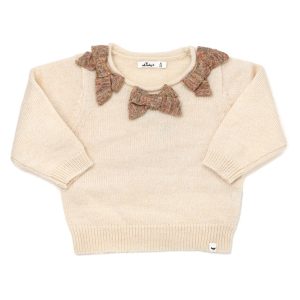 oh Baby! scandi Schleifendetail Wolle-Bleder Pullover