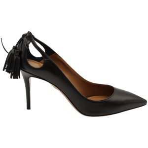 Aquazzura Forever Marilyn 85 Pumps aus schwarzem Leder