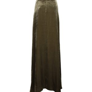 Etro Maxi Rock aus olivgrünem Samt