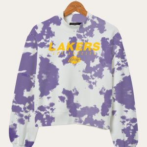 Damen NBA Los Angeles Lakers Krawattenfarbe Stehkragen Fleece