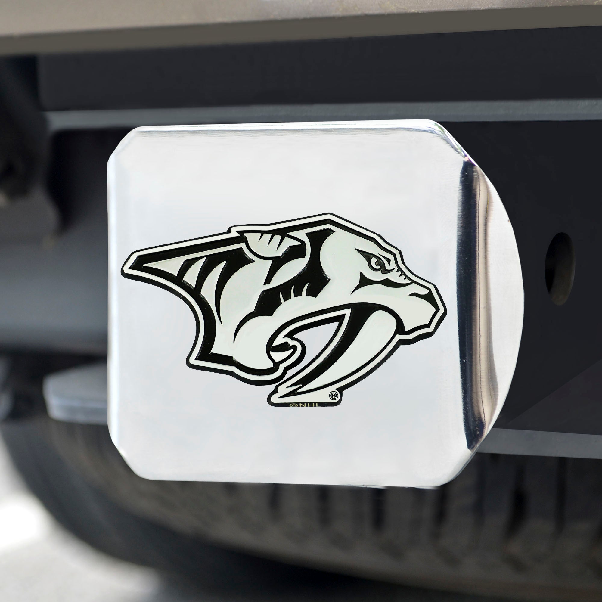 Fanmats Nashville Predators Chrom Metall Hitch Cover mit Chrom Metall 3D Emblem
