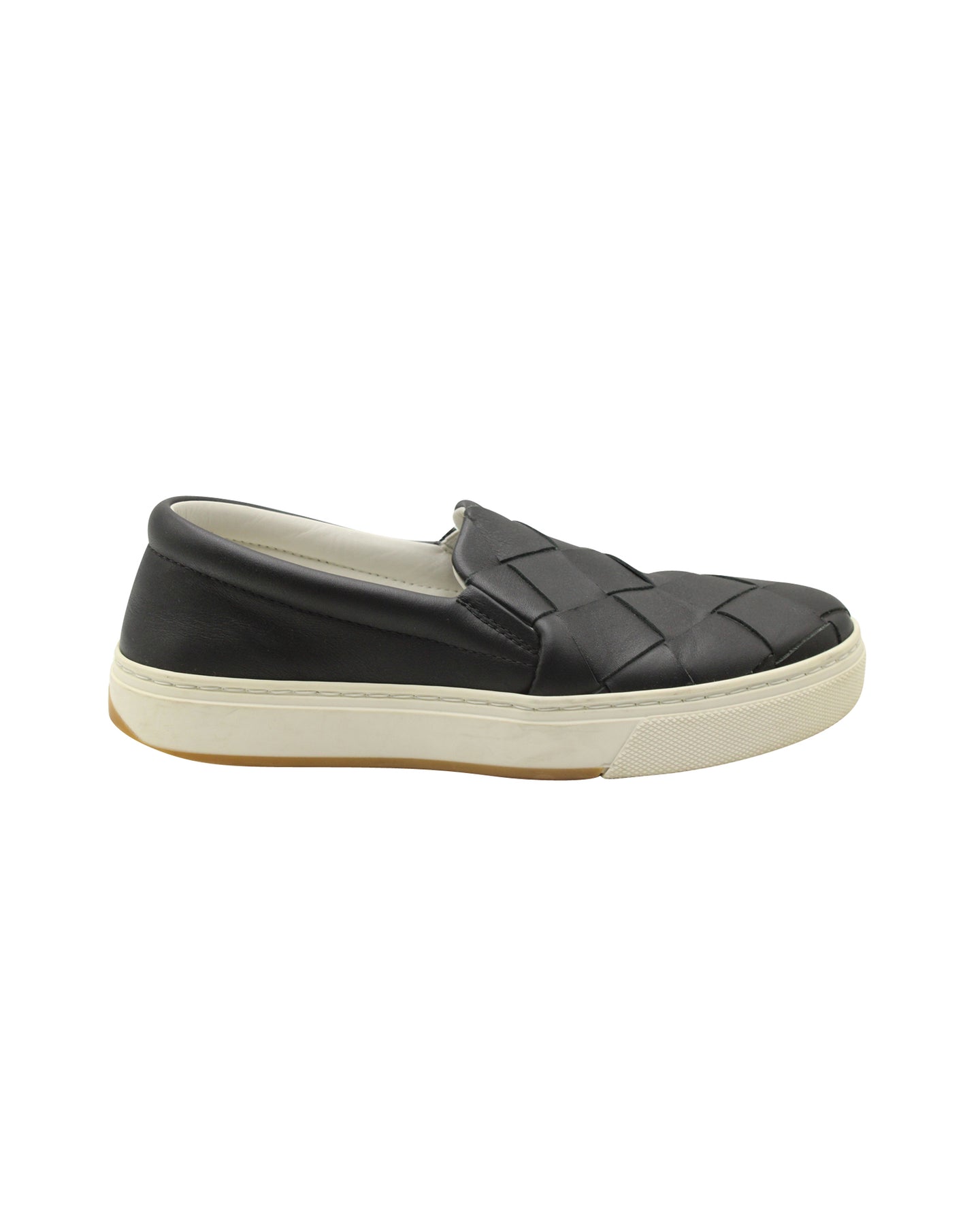 Bottega Veneta Sneaker Dodger Intrecciato aus schwarzem Leder