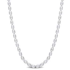 Mimi & Max oval Kugelkette Halskette in Sterling Silber – 16 in