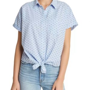 Chrystie Top in blau gepunktet