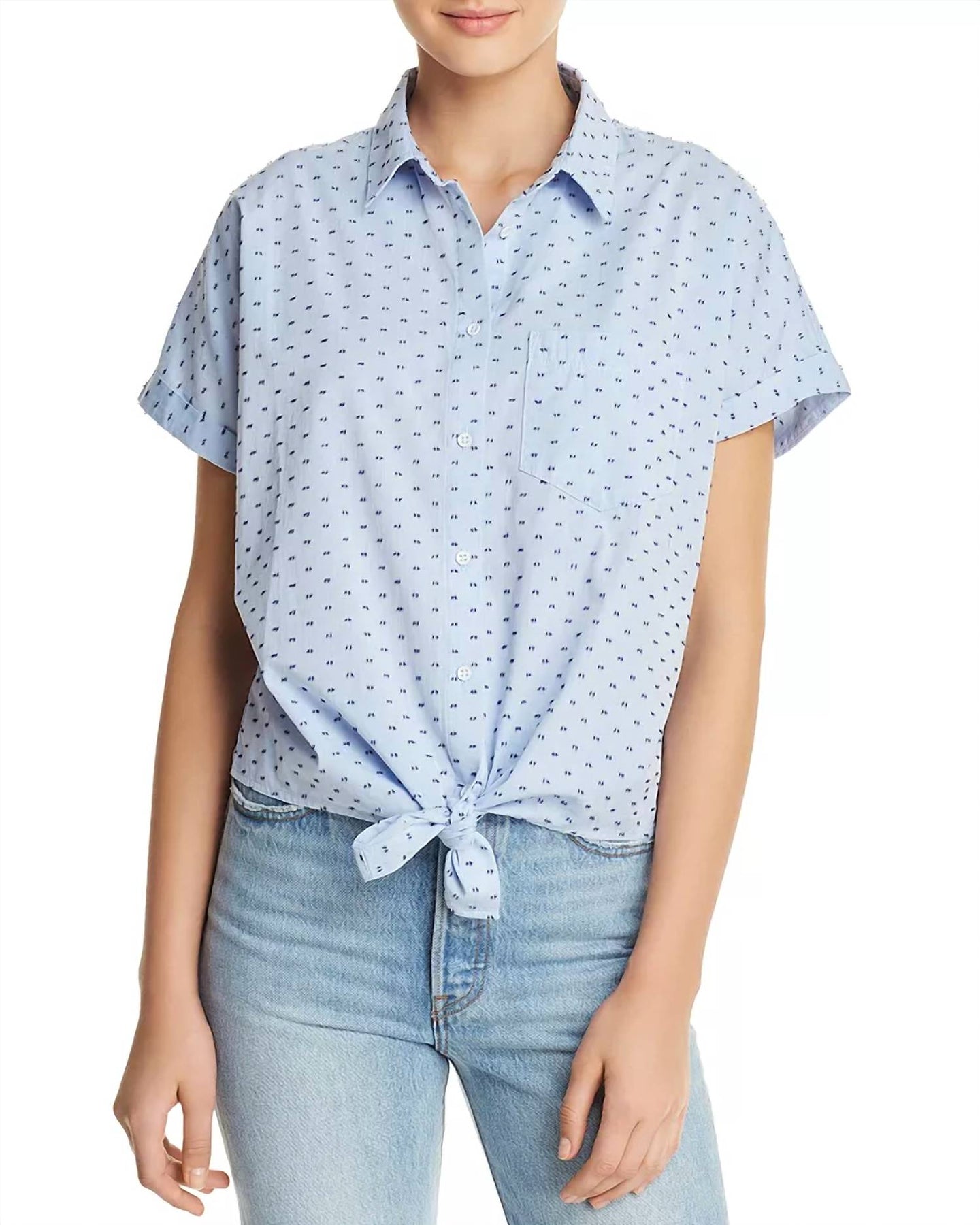 Chrystie Top in blau gepunktet