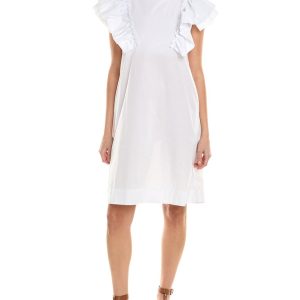 ALPHA STUDIO Rüschen Ärmel Shift Kleid