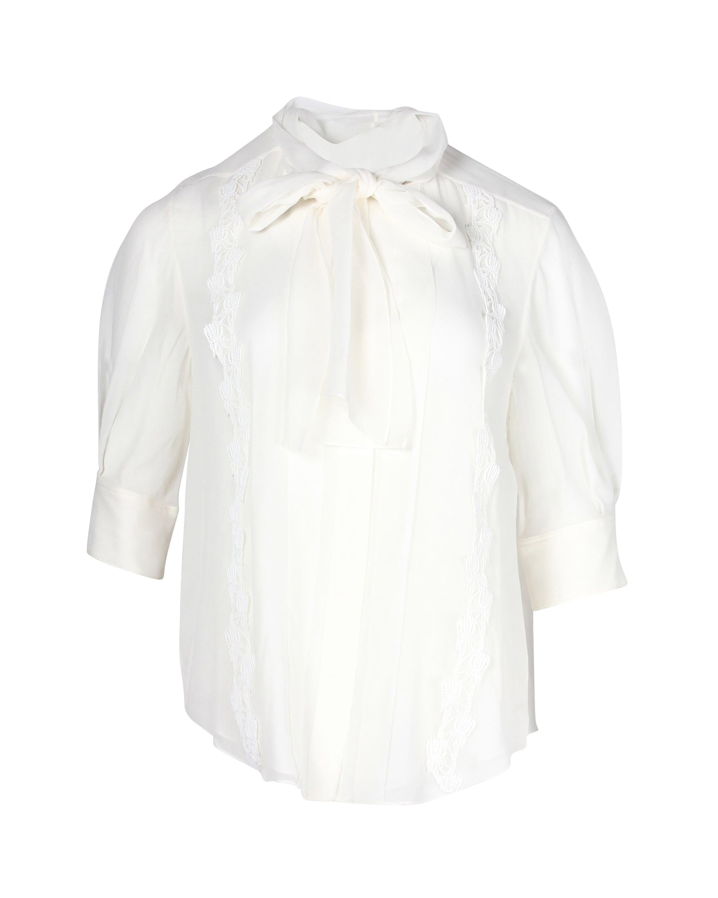 Chloe Schalkragen-Bluse aus weißer Seide