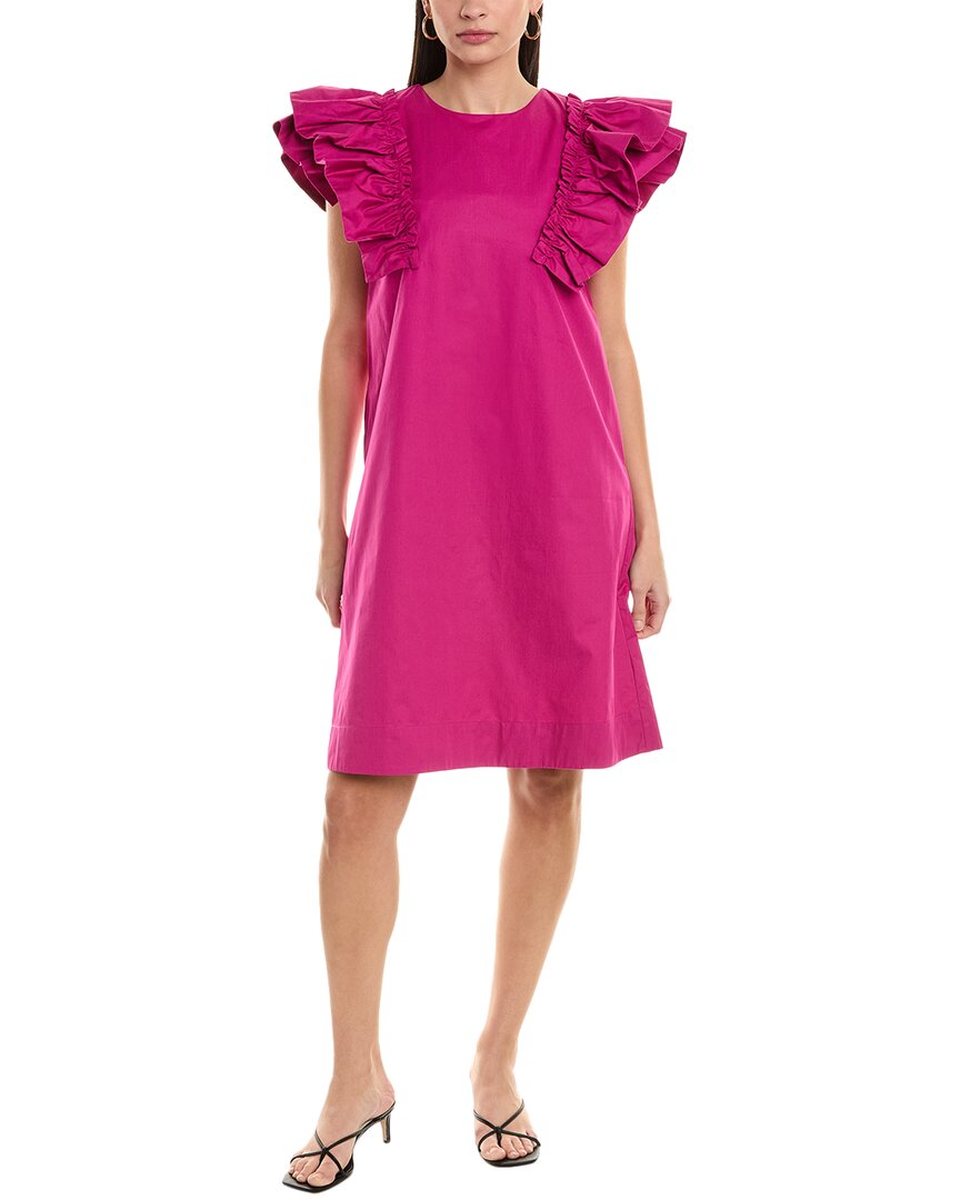 ALPHA STUDIO Rüschen Ärmel Shift Kleid