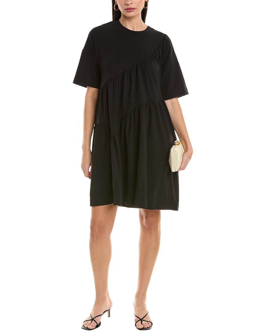 ALPHA STUDIO Schwarzes T-Shirt Kleid