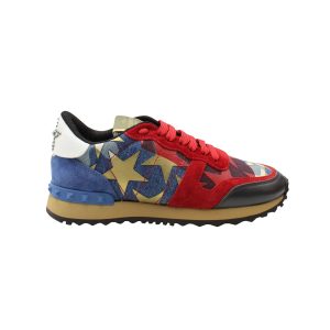 Valentino Garavani Limited Star Rockrunner Sneaker aus mehrfarbigem Wildleder und Leder
