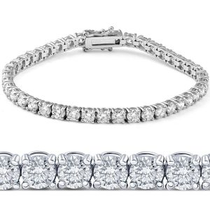 11ct Lab-Created Diamant Tennis Armband 14K Weißgold 7