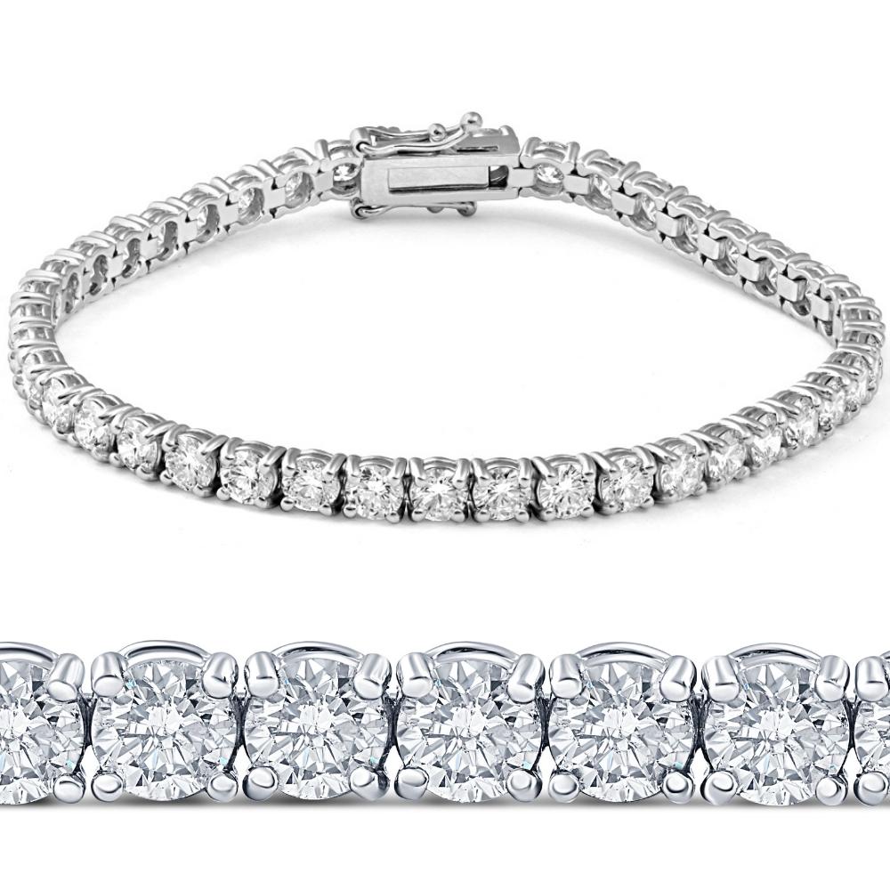 11ct Lab-Created Diamant Tennis Armband 14K Weißgold 7