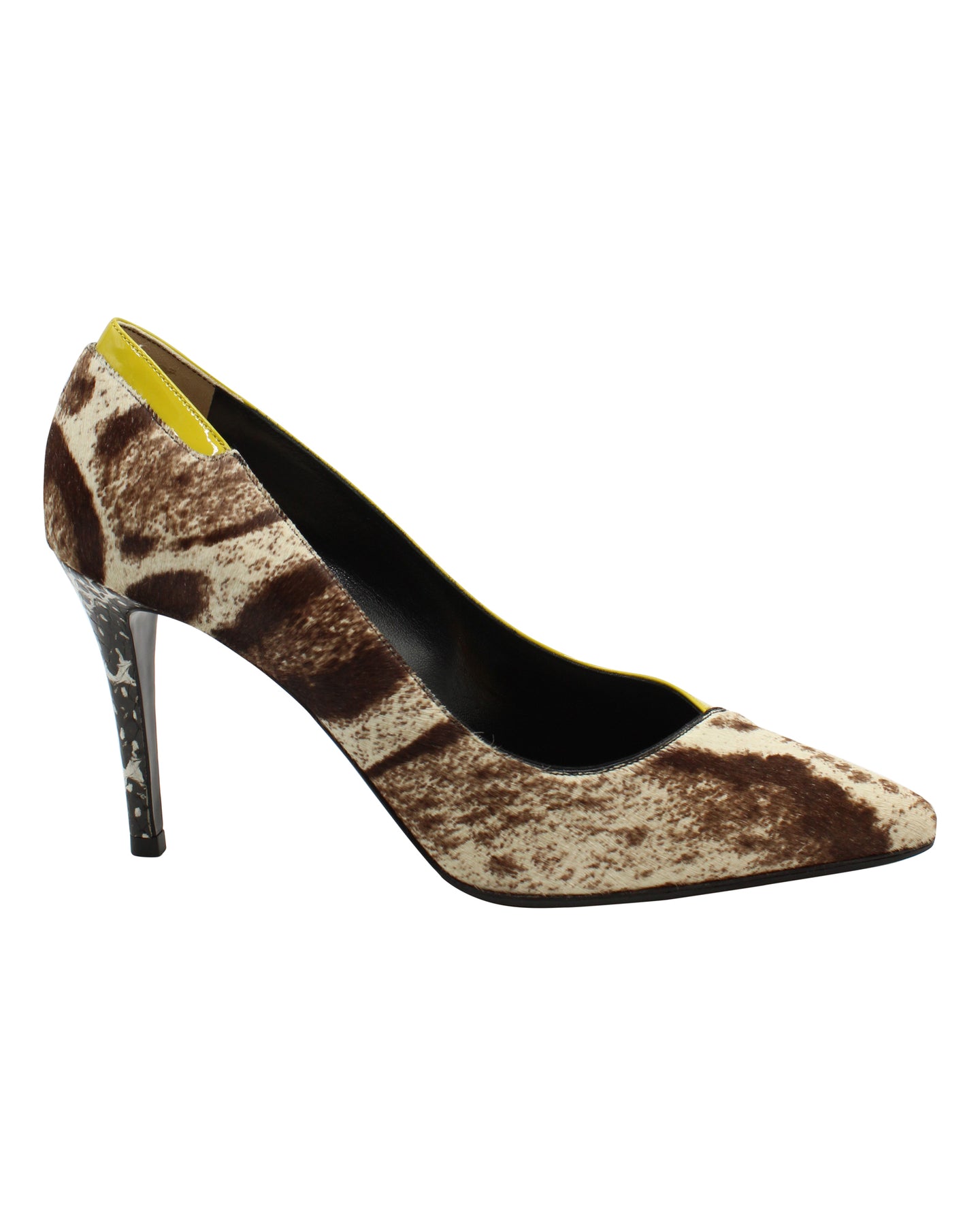 Fendi Spitz Pump in Tier Muster Kalbshaar Wildleder