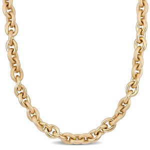 Mimi & Max oval Link Halskette aus vergoldetem Sterling Silber – 18 in