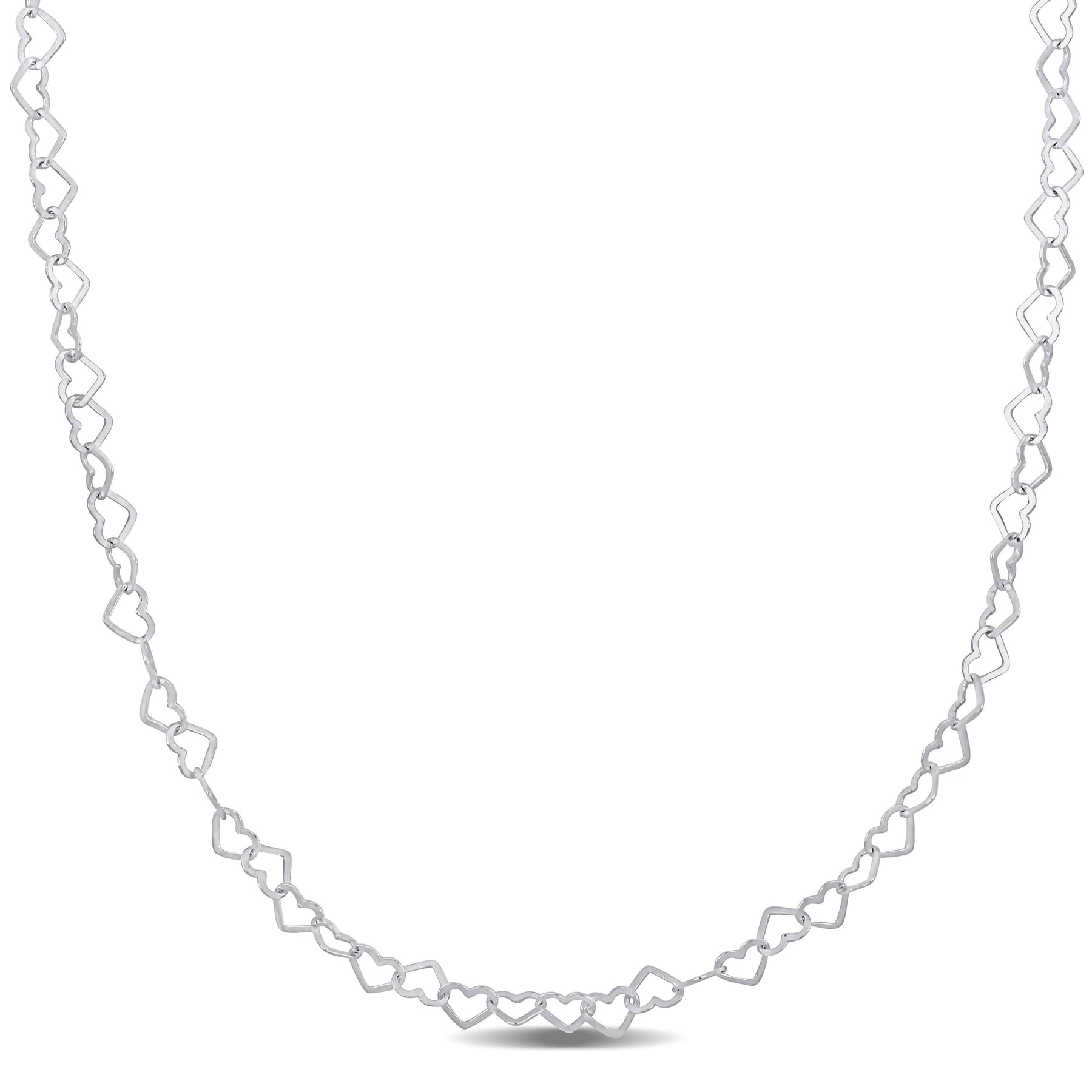 Mimi & Max Herz Link Halskette in Sterling Silber – 16 in