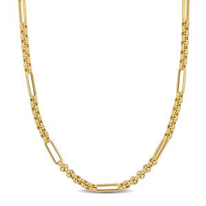 Mimi & Max 5.3mm mm Rolo Station Link Halskette aus 14k Gelbgold – 16 in