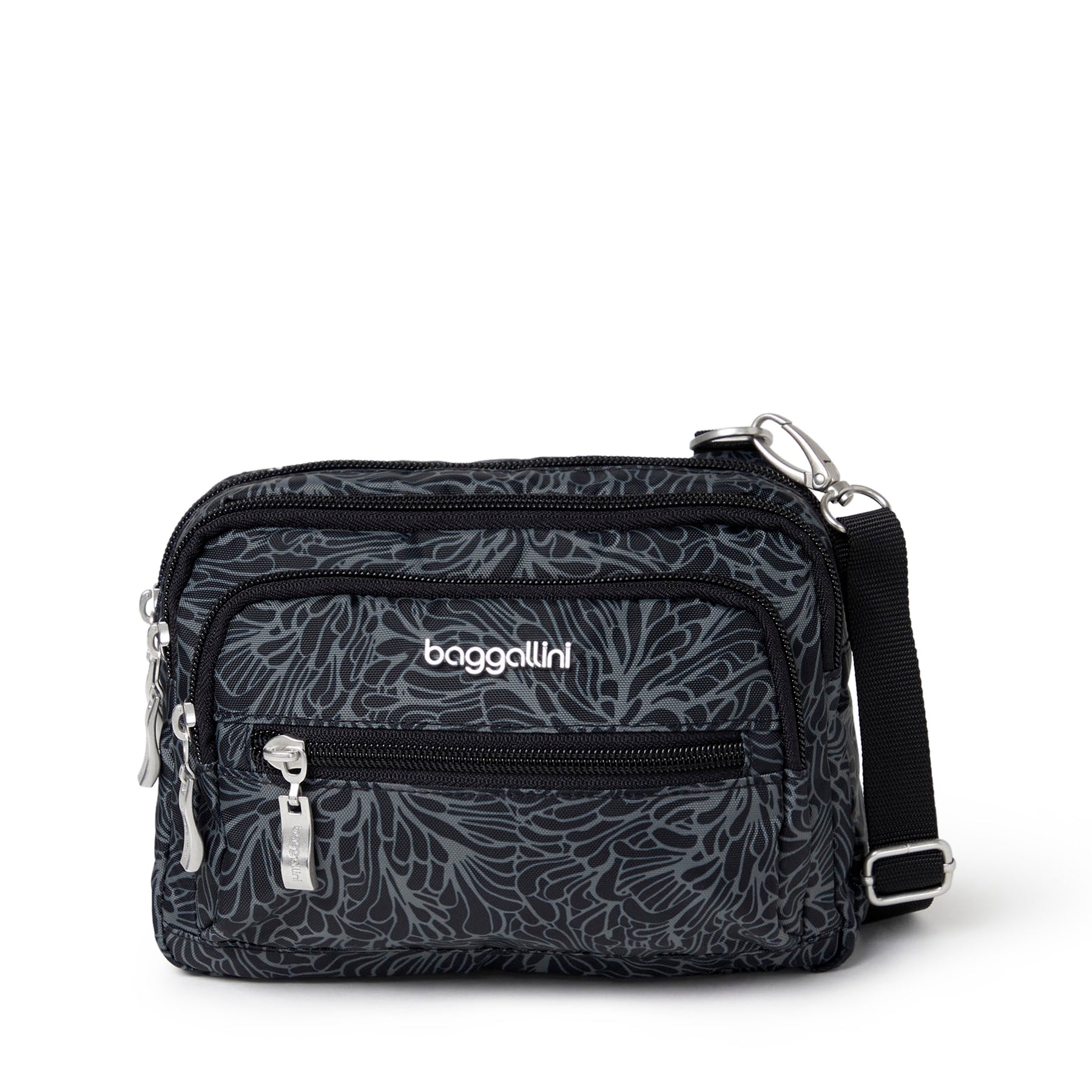 Baggallini Damen Triple Zip Bagg kleine Umhängetasche