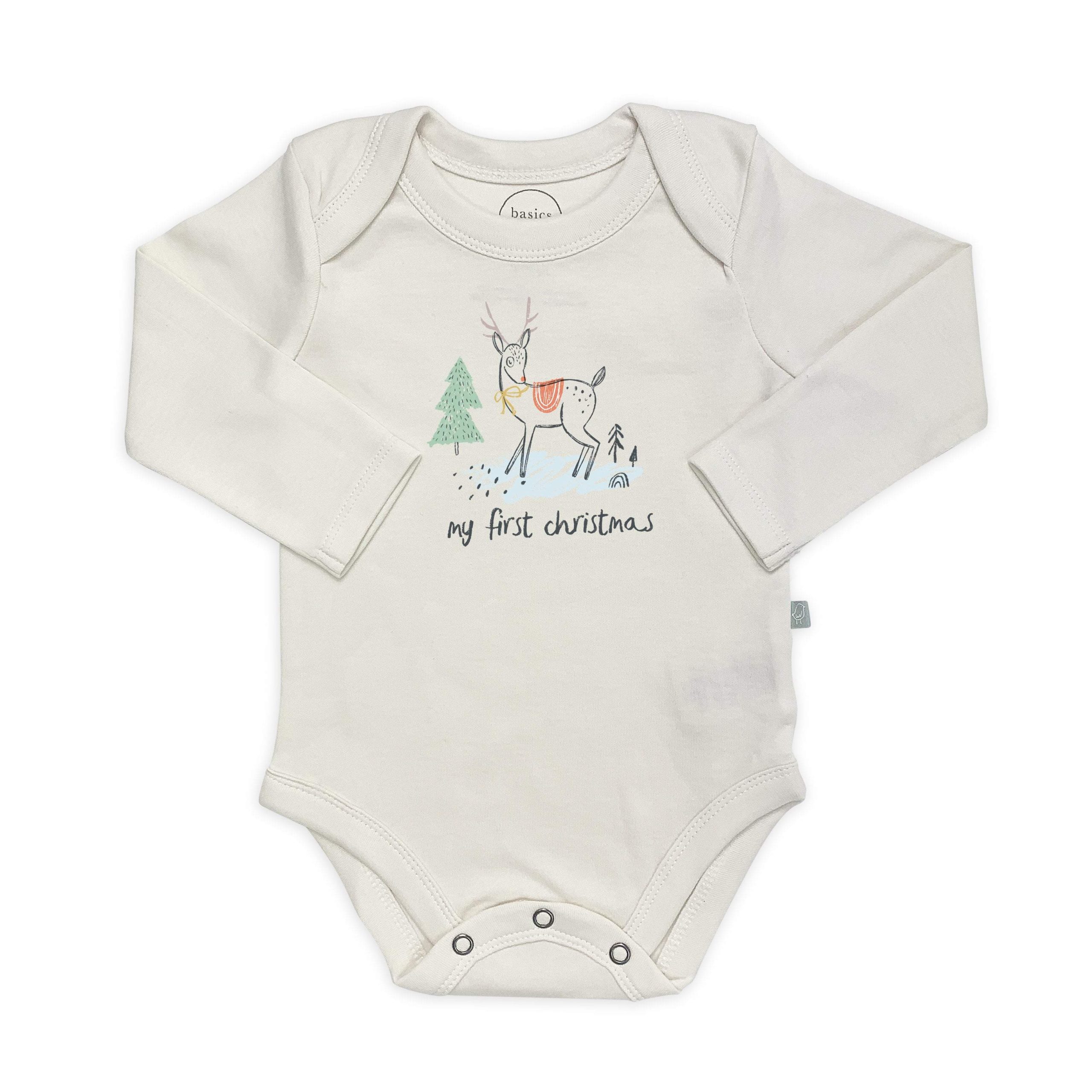 Grafischer Body – Weihnachtshirsch (langarm)