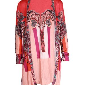 Etro bedruckte offene Strickjacke in mehrfarbiger Seide 7703679926332