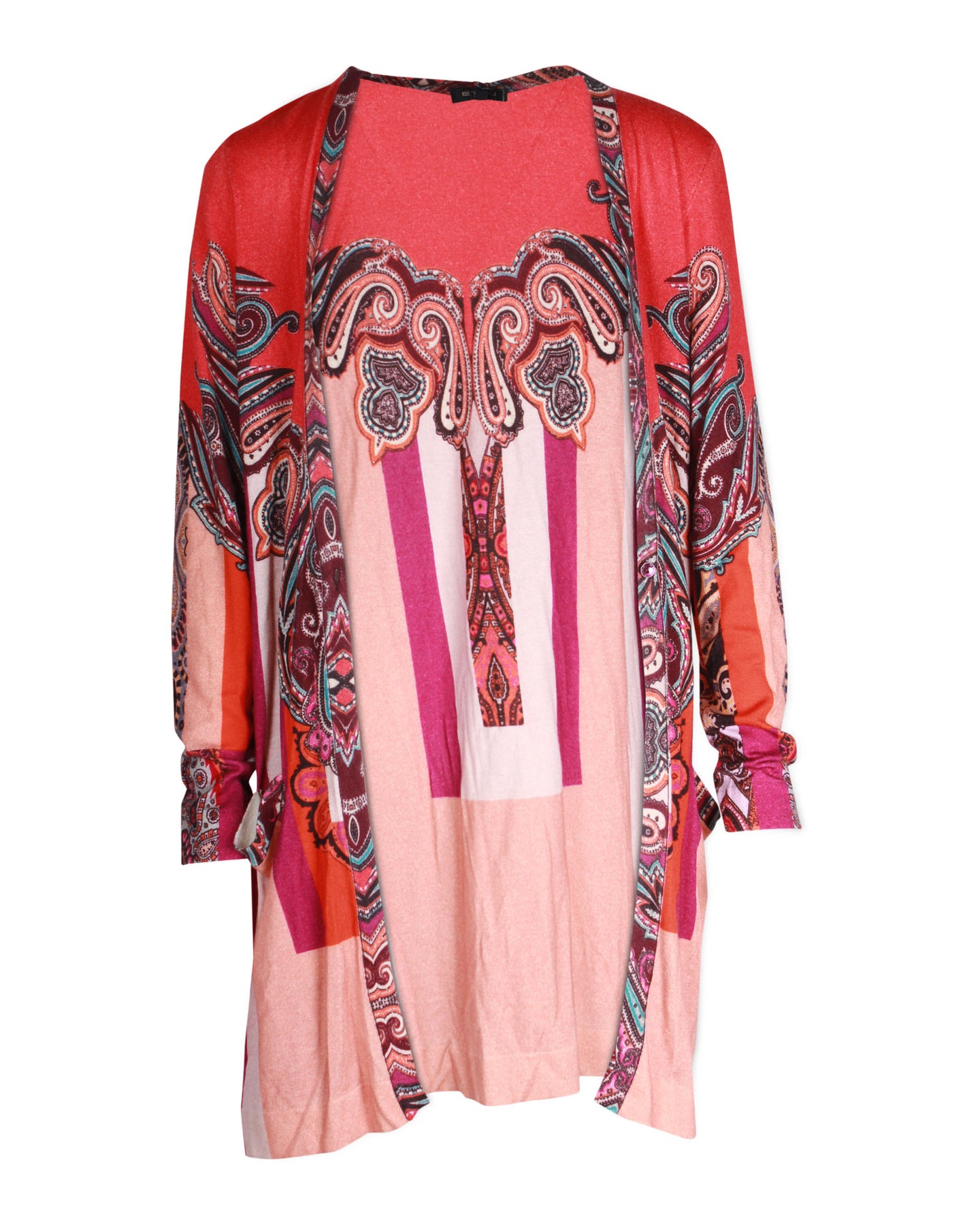 Etro Bedruckter Strickjacke mit offener Vorderseite aus mehrfarbiger Seide