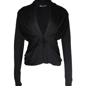 Balenciaga 2009 Plissee Abendjacke in Schwarz Viskose