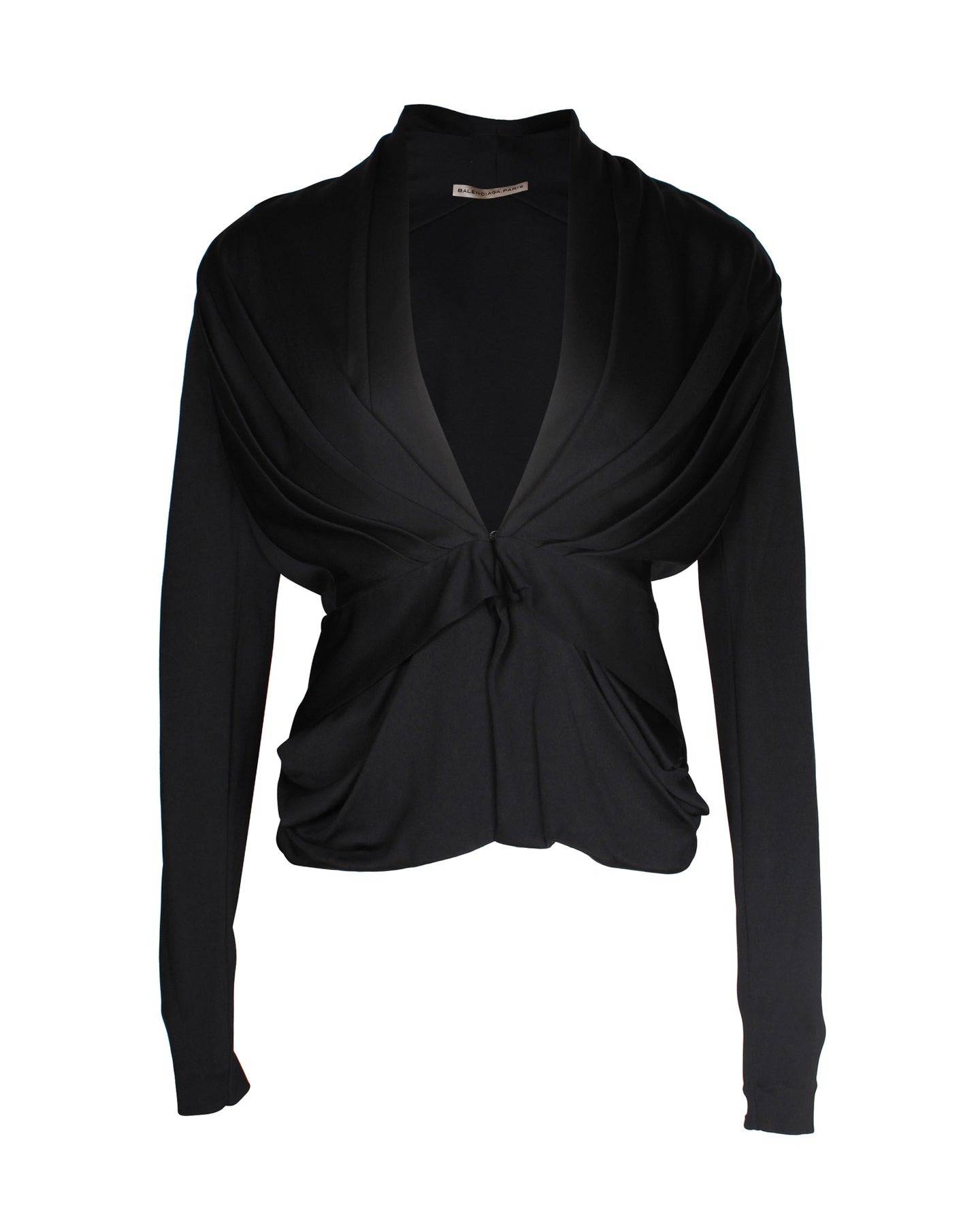 Balenciaga 2009 Plissee Abendjacke in Schwarz Viskose