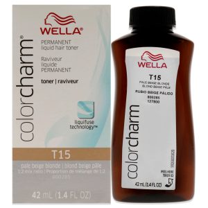 Farbe Charm Permanent Toner T15 Hellbeige Blondine von Wella für Unisex – 1,4 oz Haarfarbe