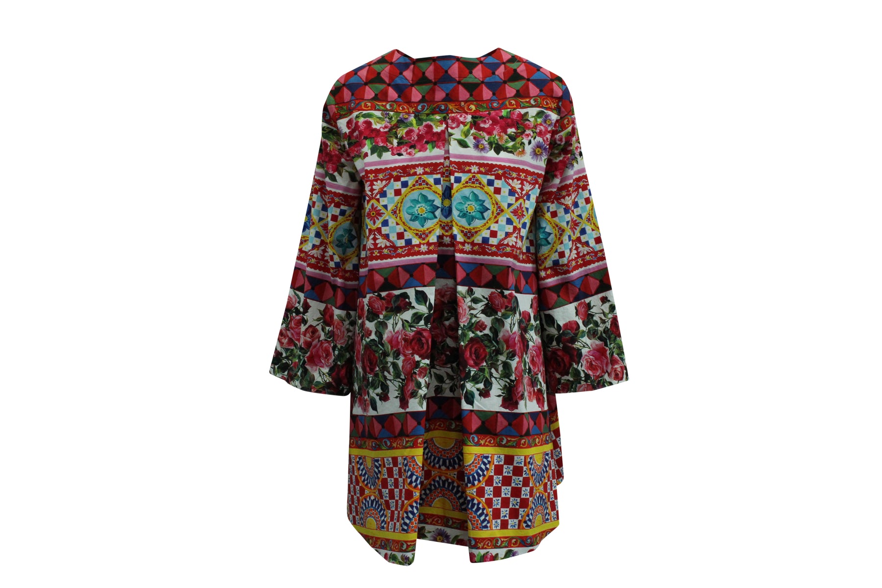 Dolce & Gabbana Kleid mit mehreren Prints aus mehrfarbiger Baumwolle