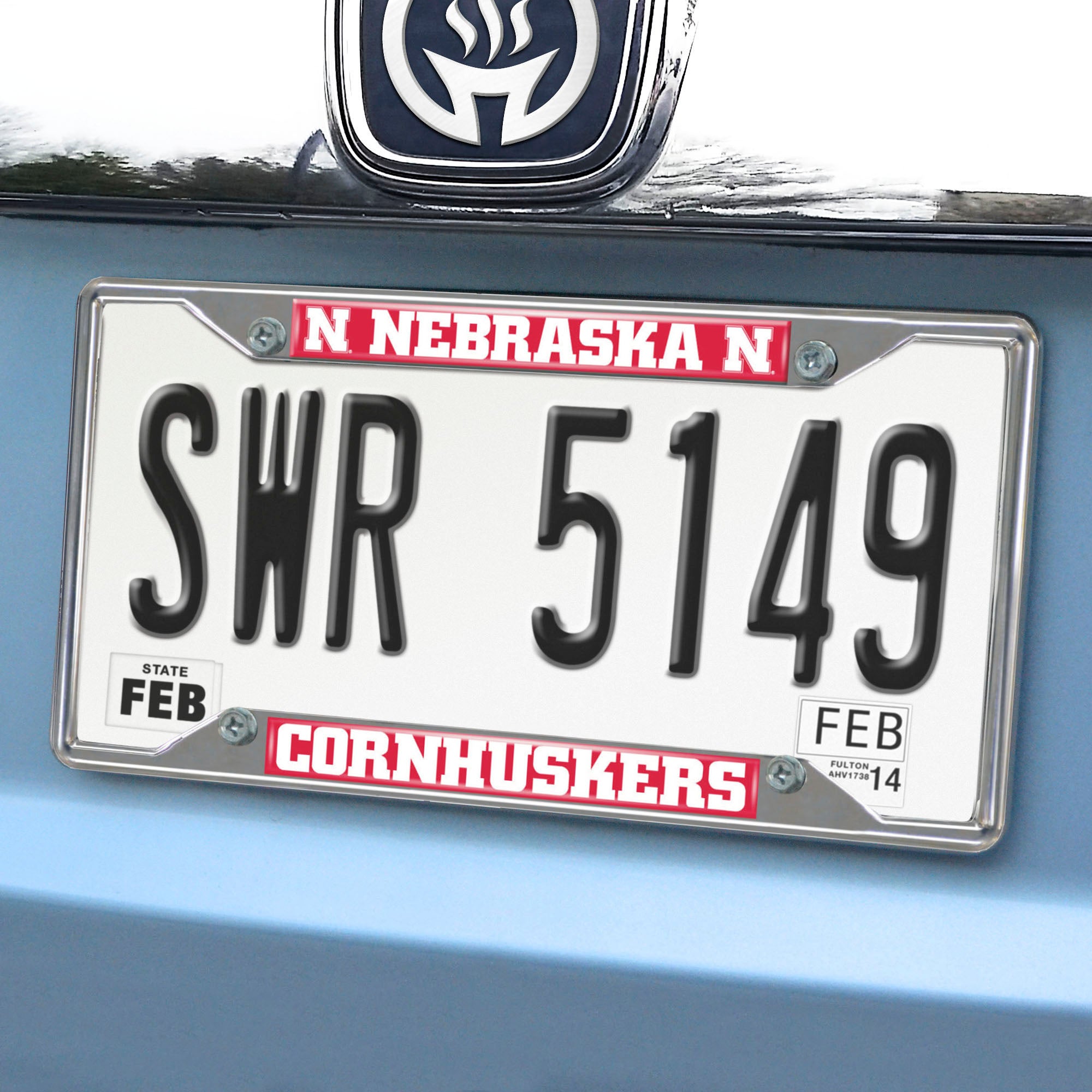 Fanmats Nebraska Cornhuskers Chrom Metall Nummernschild Rahmen, 6,25′′ x 12,25′′