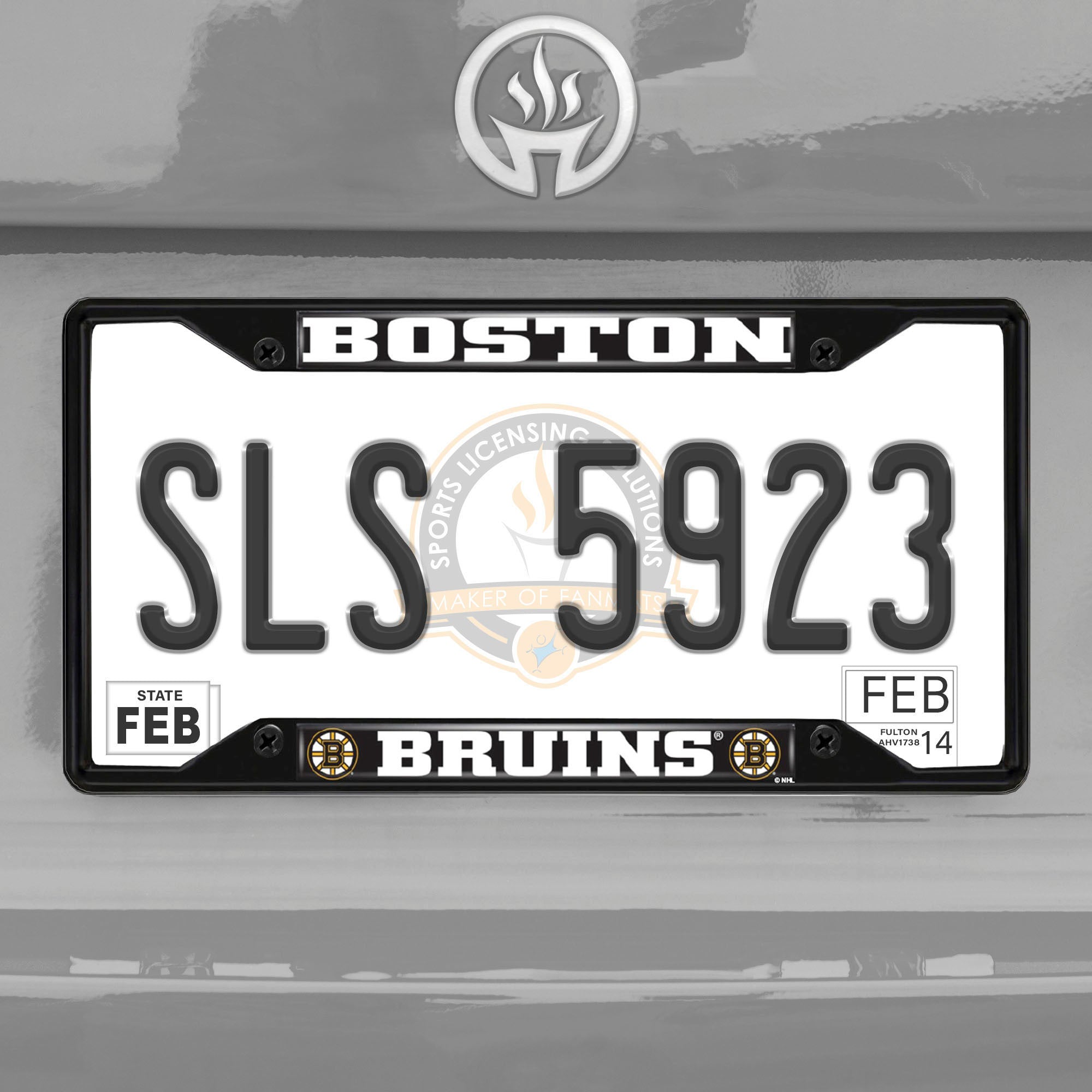 Fanmats Boston Bruins Metall Nummernschild Rahmen schwarz Finish