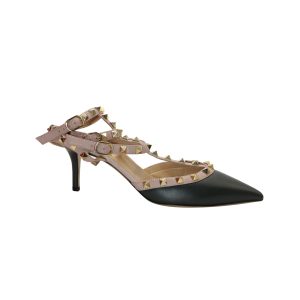Valentino Rockstud Pumps aus tiefgrünem Leder