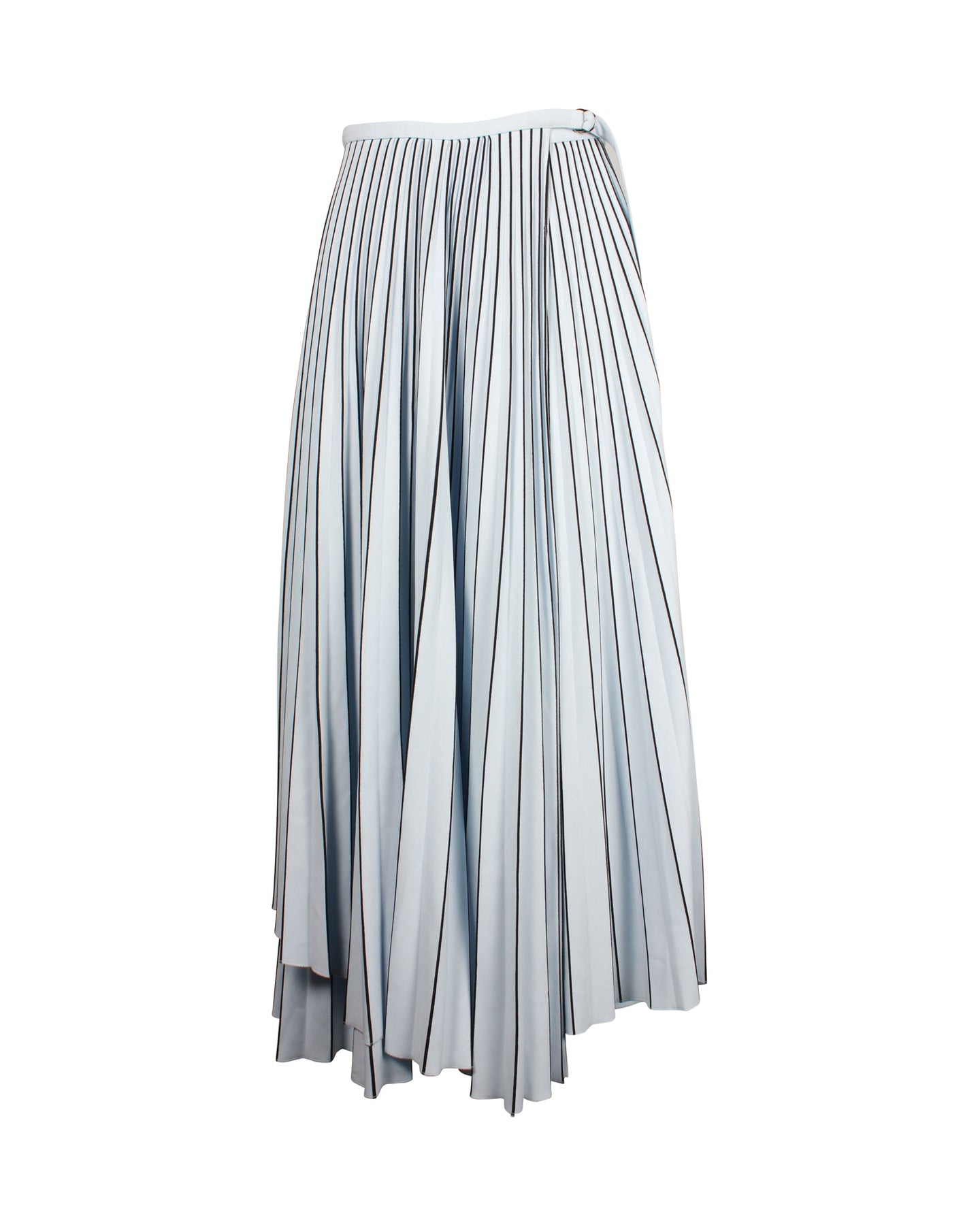 Proenza Schouler Gefaltete Linie Bedruckter A-Linie Midirock in Pulver Blau Triacetate