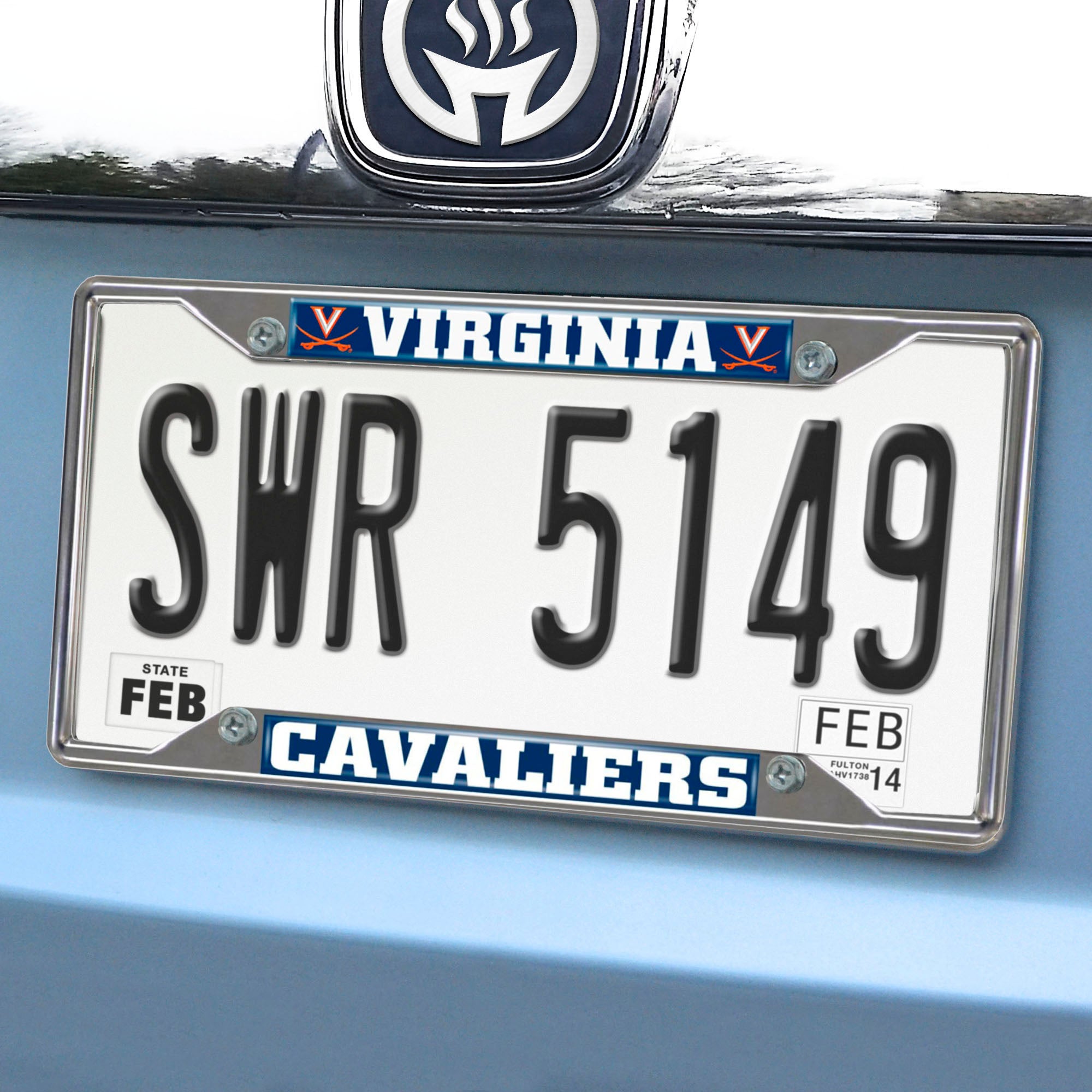 Fanmats Virginia Cavaliers Chrom Metall Nummernschild Rahmen, 6,25′′ x 12,25′′