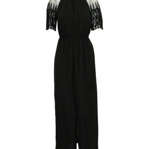 Alice von Temperley London Kleid mit Spitzenärmeln aus schwarzer Baumwolle