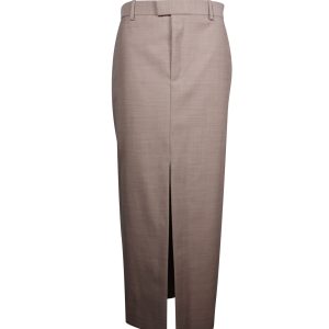 Bottega Veneta High-Waisted Vorderseite-Split langen Rock in brauner Wolle