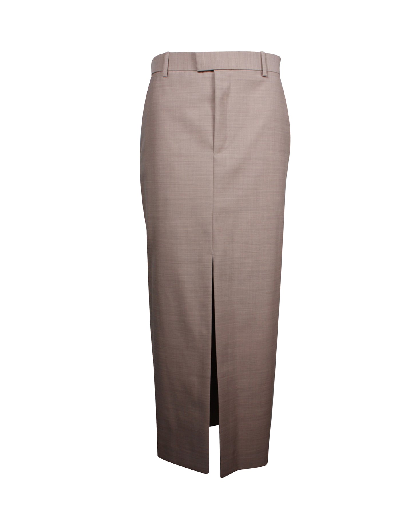 Bottega Veneta High-Waisted Vorderseite-Split langen Rock in brauner Wolle