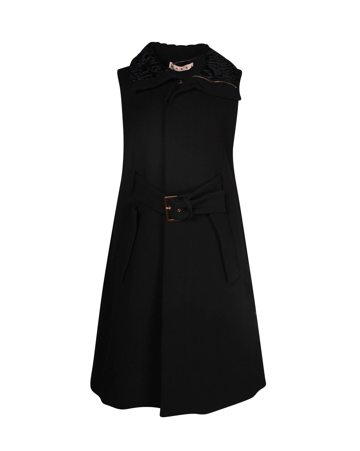 Marni ärmelloser Mantel in Schwarz