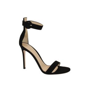 Gianvito Rossi Portofino 105 Sandalen in schwarzem Wildleder 7703690477628