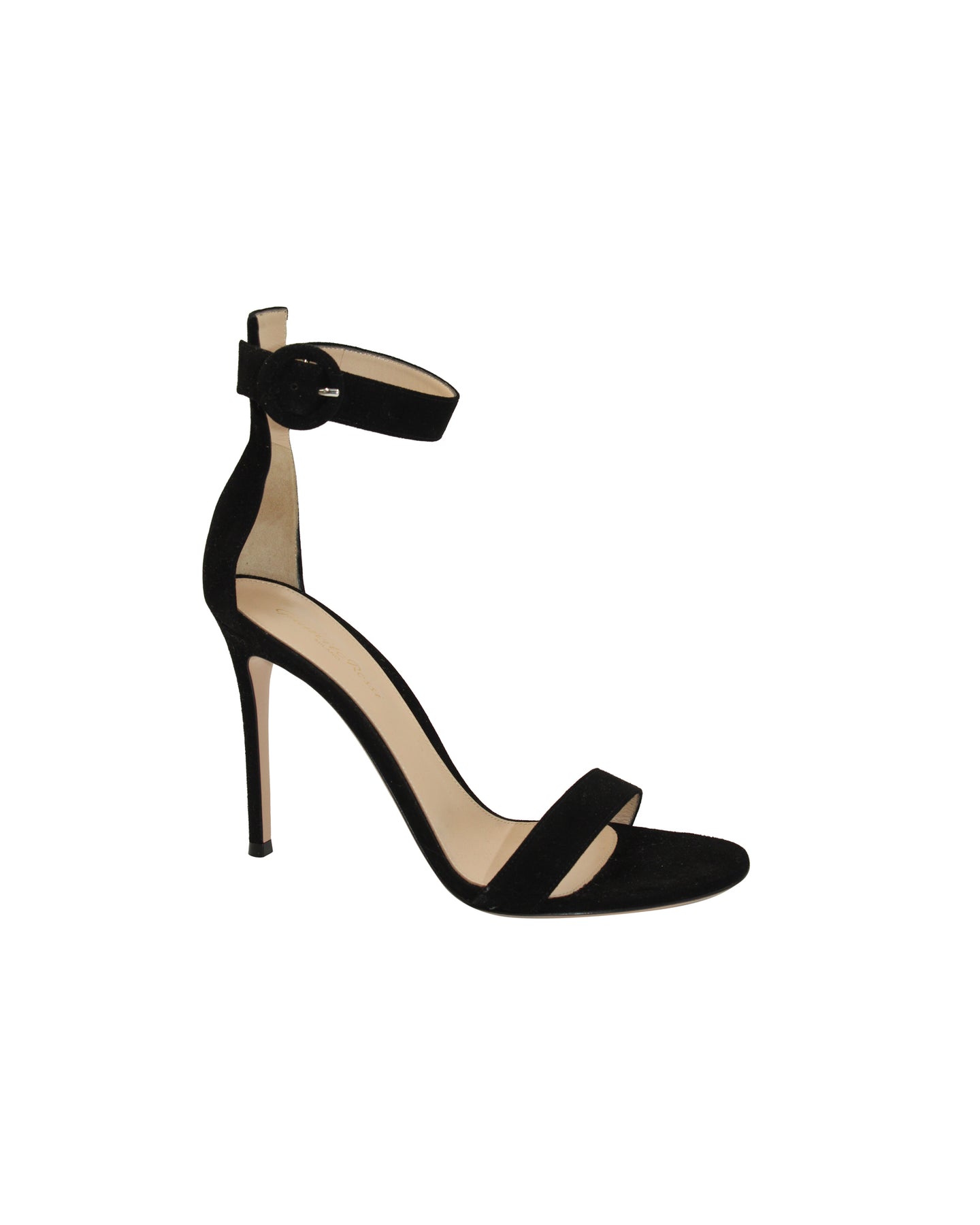 Gianvito Rossi Portofino 105 Sandalen aus schwarzem Wildleder