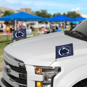 Fanmats Penn State Nittany Lions Ambassador Car Flags – 2 Pack mini auto flags, 4′′ x 6′′