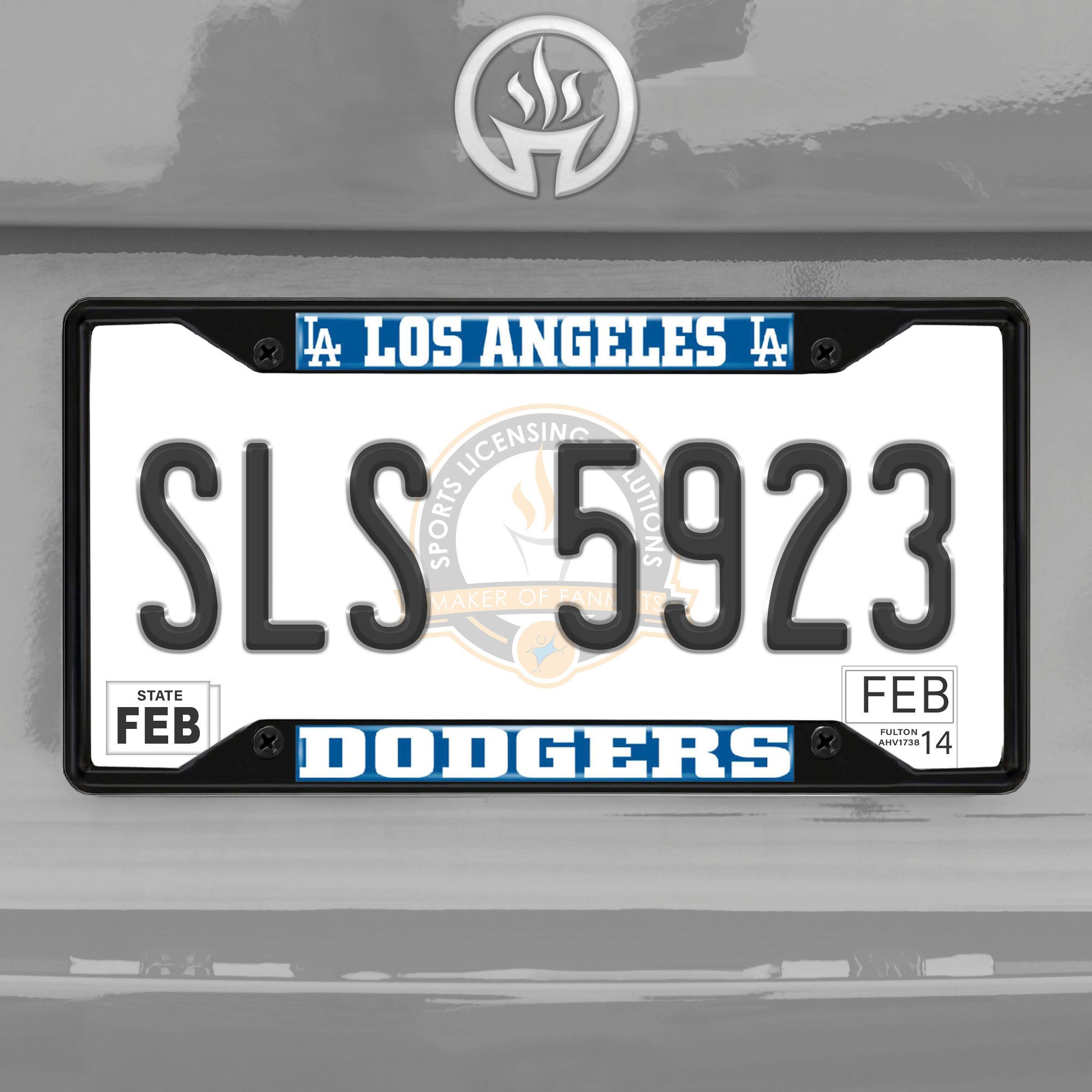 Fanmats Los Angeles Dodgers Metall Nummernschild Rahmen schwarz Finish