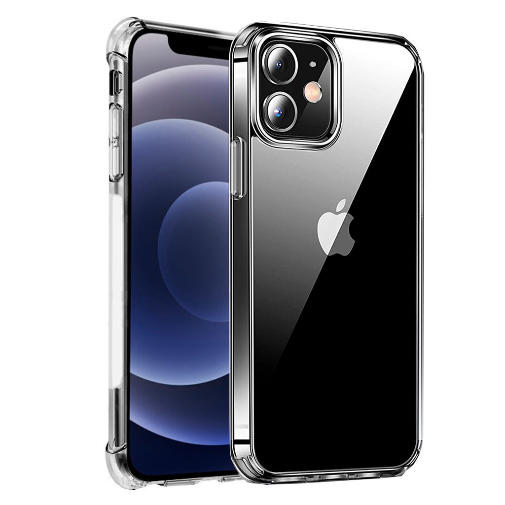 Kristall Clear Case- iPhone 12, Stoßdämpfender Stoßdämpfer, Stoßfest, Bildschirm- und Kameraschutz