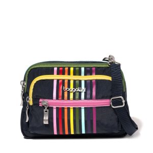 Baggallini Damen Triple Zip Bagg kleine Umhängetasche