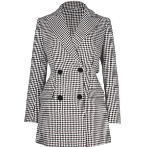 Self-Portrait Houndstooth Minikleid aus schwarzer Baumwolle 7703687987260