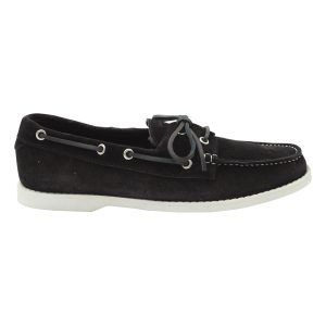 Saint Laurent Boat Schuhe in schwarz Veloursleder 7703684841532