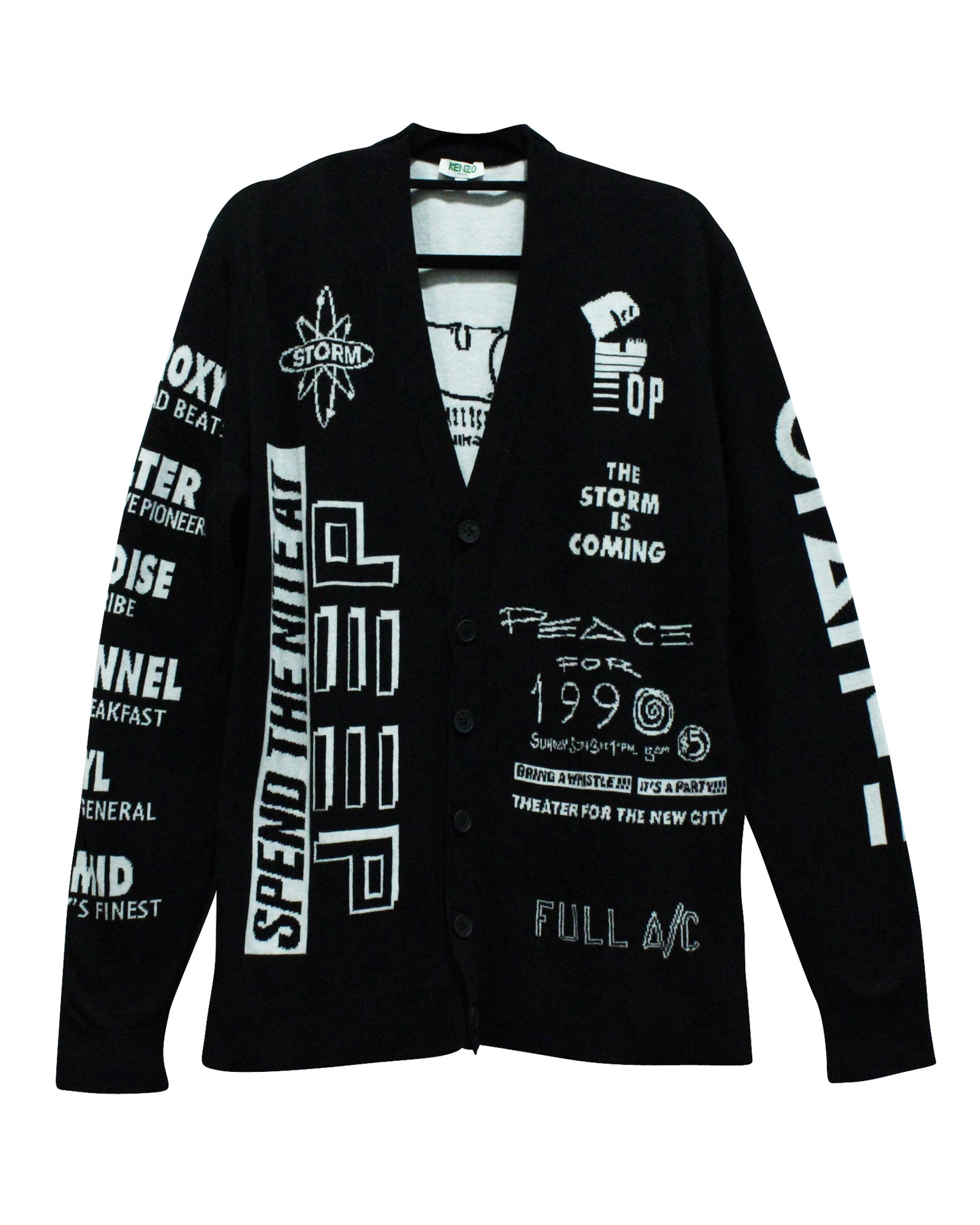 Kenzo House Reggae Strickjacke aus schwarzer Baumwolle