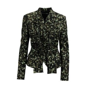 Givenchy gekräuselte Jacke Blazer in floraler Wolle 7703685300284
