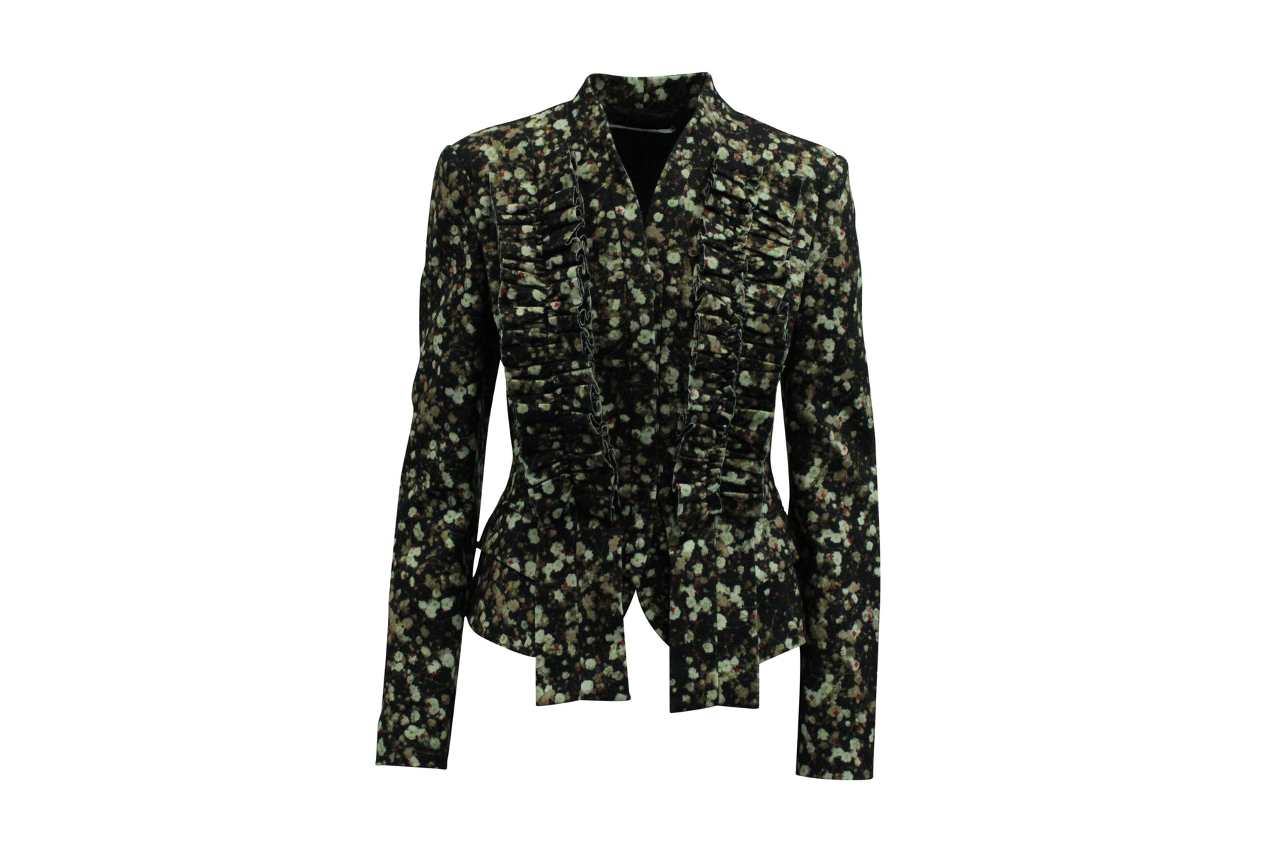 Givenchy Blazer mit Rüschen und Blumenmuster aus Wolle