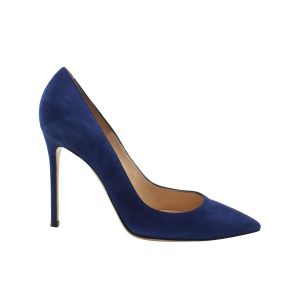 Gianvito Rossi Gianvito 105 Pointed Toe Pumps in Marineblau Wildleder 7703691067452